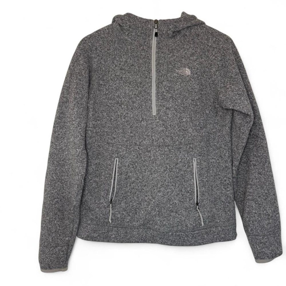 Small Grey The North Face Half Zip Grey Pullover Hoodie with Pockets Gorpcore